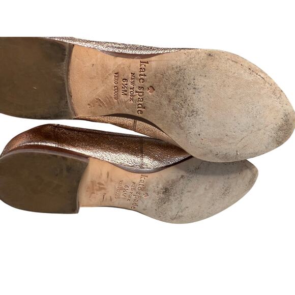 Kate Spade New York Metallic Bronze Leather Loafers Size 6.5M Preppy - Picture 9 of 9